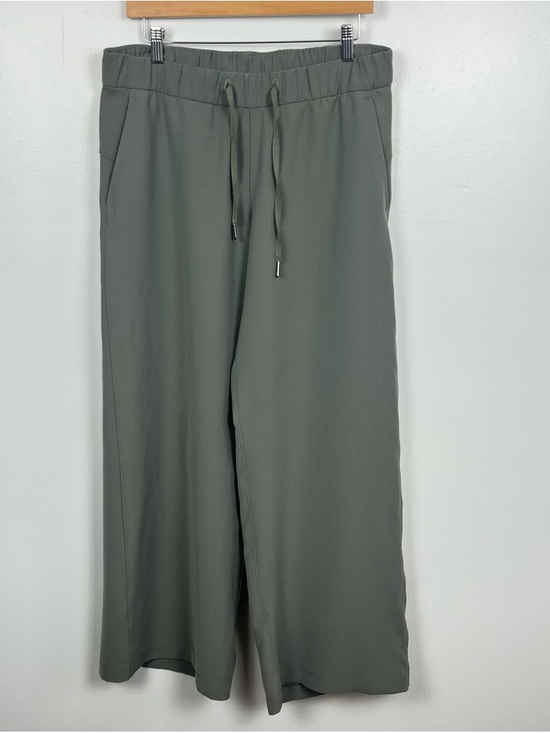 lululemon athletica Pants - Lululemon On The Fly Wide Leg drawstring waist pull on pants in gray sage, 10.